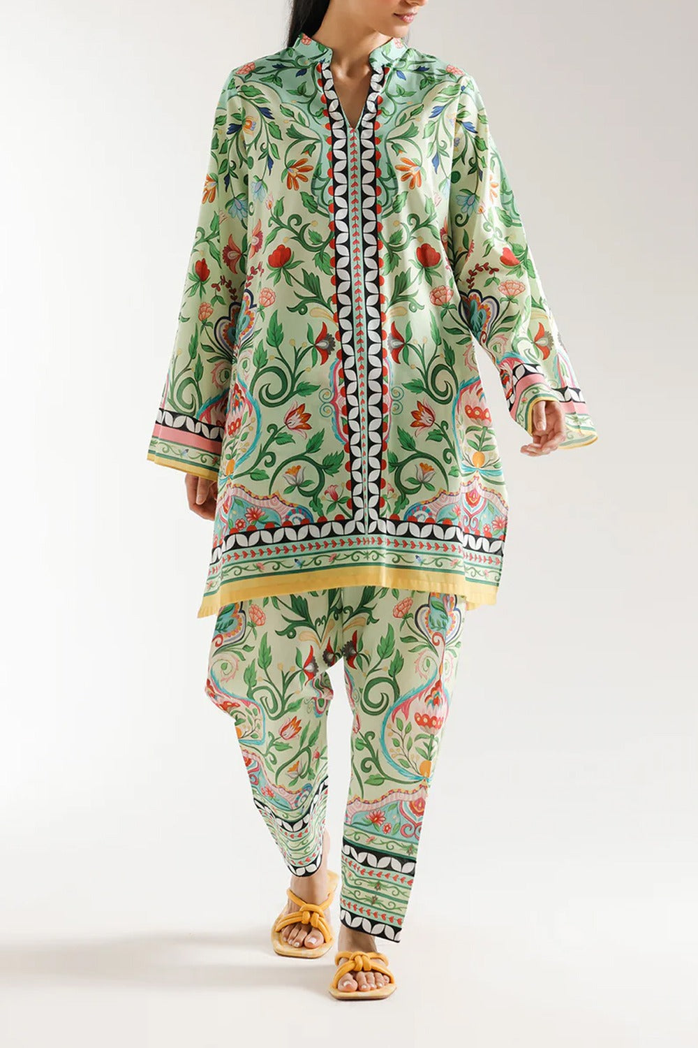 Stitched 2 Piece Printed Shirt And Printed Trouser