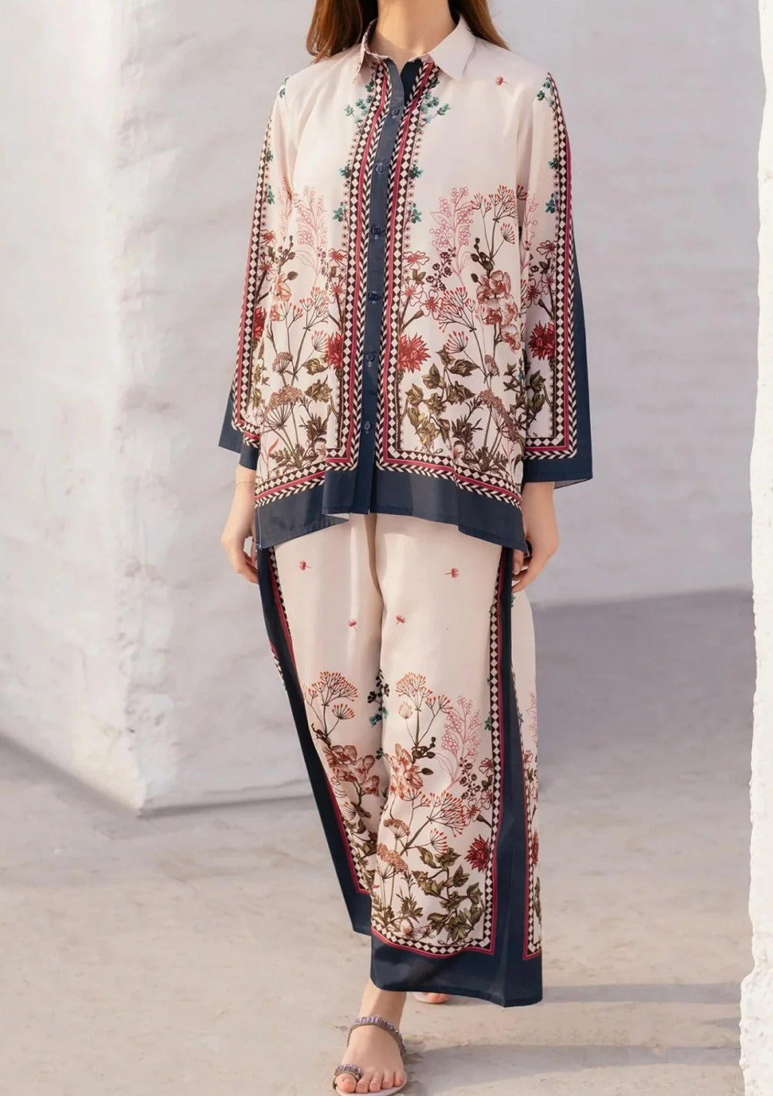Stitched 2 Piece Printed Shirt & Printed Trouser