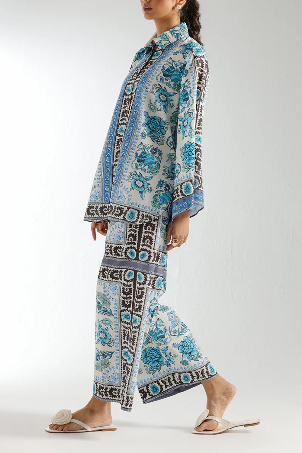 Stitched 2 Piece Printed Shirt And Printed Trouser