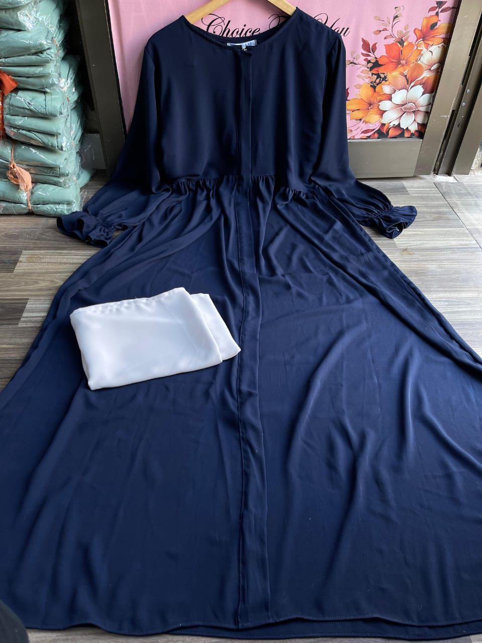 Blue Roman Abaya With Stoller
