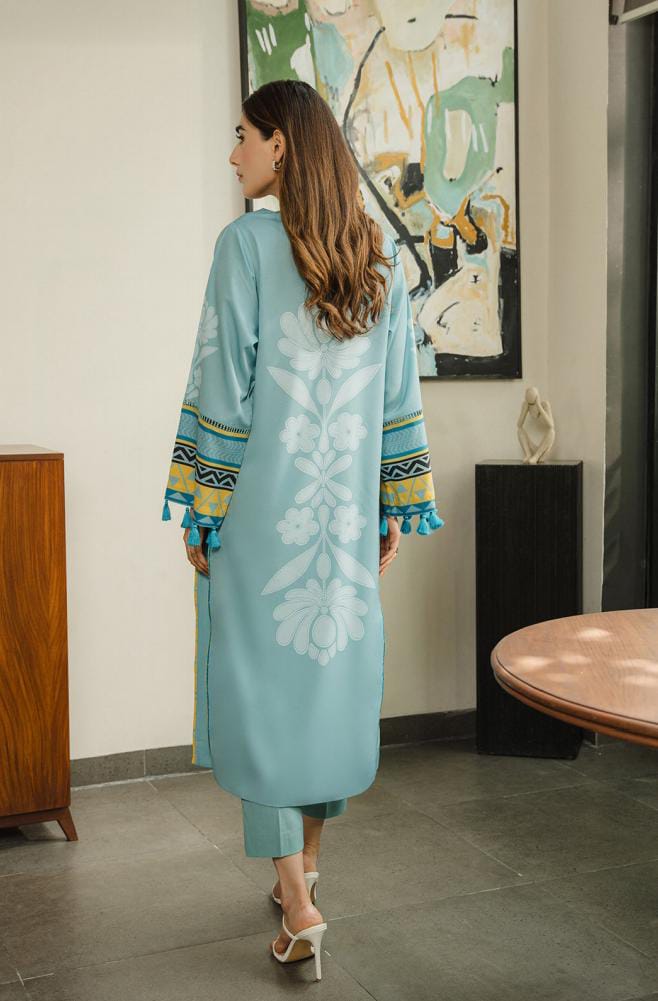 AQUA 3PCs Set With Chaffon Dupatta