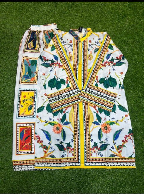Stitched 2 Piece Printed Shirt & Printed Trouser