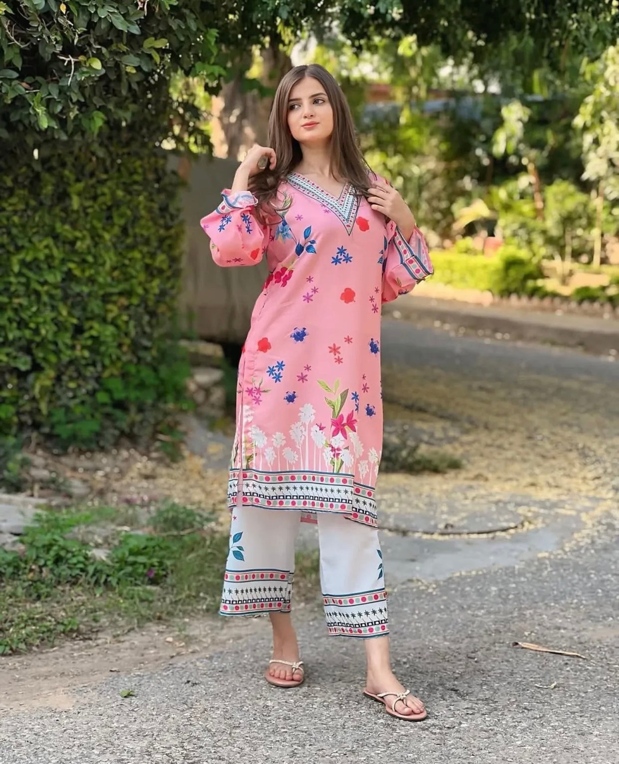 Dananeer Rosy Pink Printed 2PCs