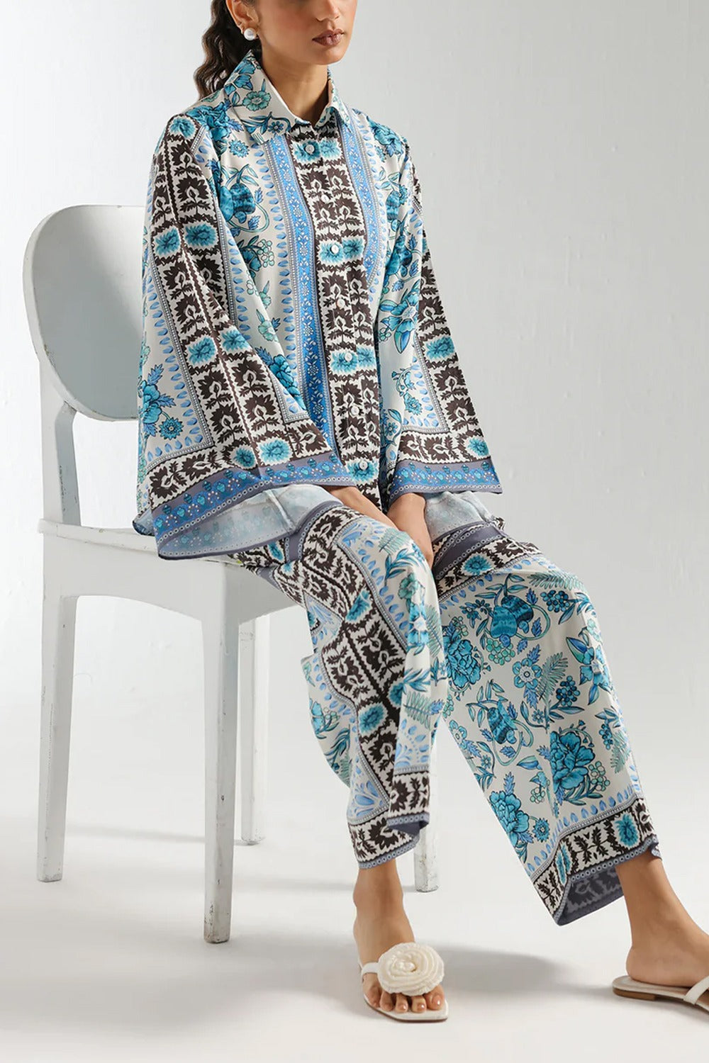 Stitched 2 Piece Printed Shirt And Printed Trouser