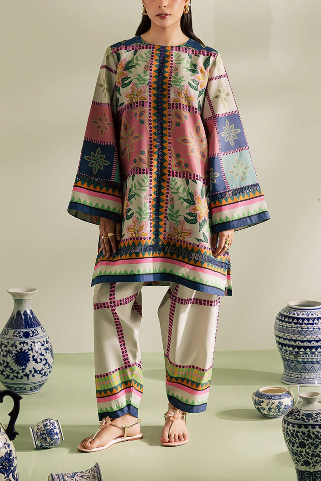 Stitched 2 Piece Printed Shirt & Printed Trouser