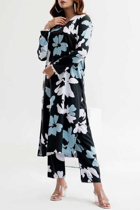 Stitched 2 Piece Printed Shirt & Printed Trouser
