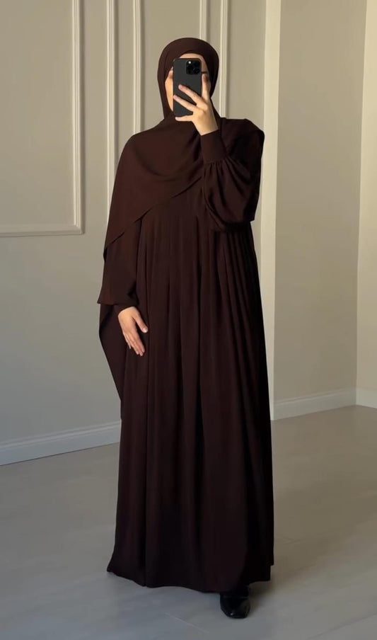 Chocolaty Elegant Brown Abaya 
With Stoller