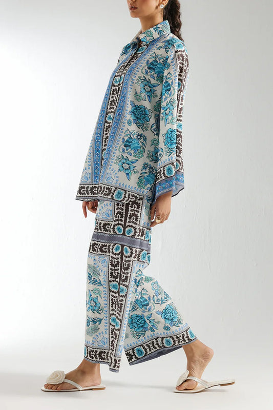 Stitched 2 Piece Printed Shirt And Printed Trouser