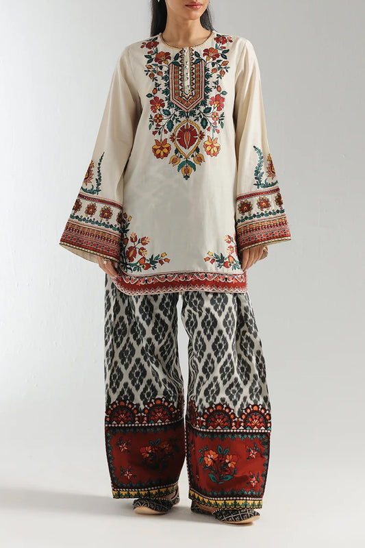 Stitched 2 Piece Printed Shirt & Printed Trouser