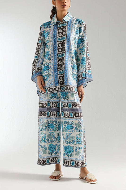 Stitched 2 Piece Printed Shirt And Printed Trouser