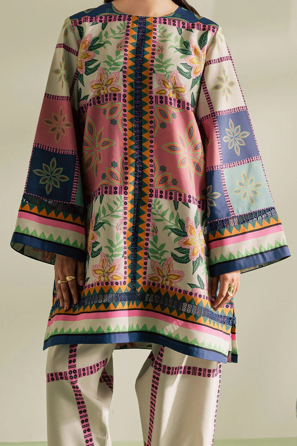 Stitched 2 Piece Printed Shirt & Printed Trouser