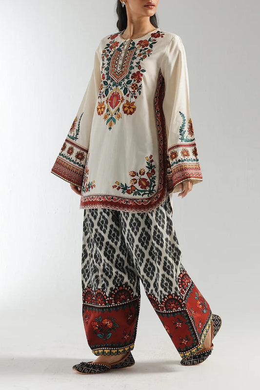 Stitched 2 Piece Printed Shirt & Printed Trouser