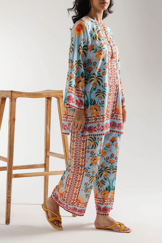 Stitched 2 Piece Printed Shirt & Printed Trouser