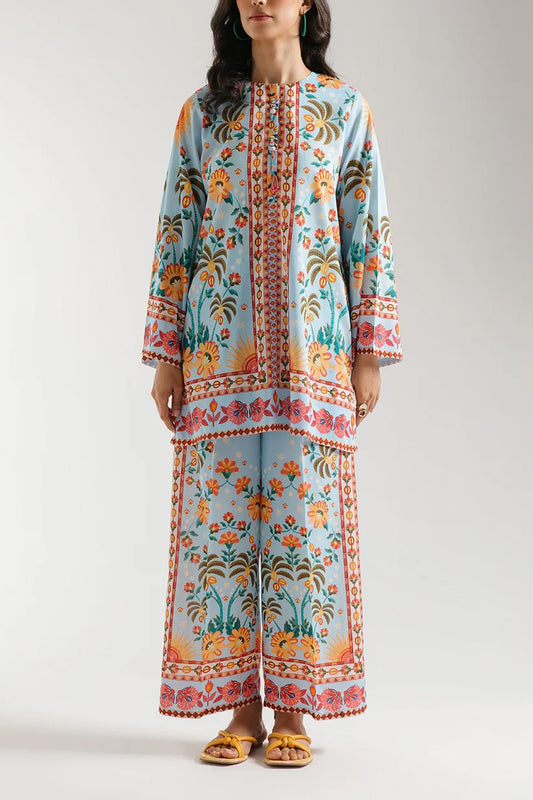 Stitched 2 Piece Printed Shirt & Printed Trouser